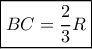 \boxed{BC = \frac{2}{3}R} \boxed{BC = \frac{2}{3}R}