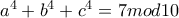 a^4+b^4+c^4=7 mod 10