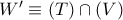 {W}'\equiv \left( T \right)\cap \left( V \right)
