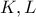  K,L