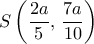 S\left ( \dfrac {2a}{5}  , \, \dfrac {7a}{10} \right ) 