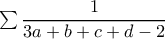 \sum \dfrac{1}{3a+b+c+d-2}