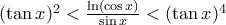 (\tan x)^2<\frac{\ln (\cos x)}{\sin x}<(\tan x)^4 (\tan x)^2<\frac{\ln (\cos x)}{\sin x}<(\tan x)^4