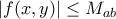 |f(x,y)|\leq M_{ab}