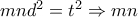 mnd^2=t^2 \Rightarrow mn