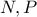 \displaystyle{N,P} \displaystyle{N,P}