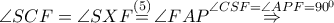 \angle SCF=\angle SXF\overset{\left( 5 \right)}{\mathop{=}}\,\angle FAP\overset{\angle CSF=\angle APF={{90}^{0}}}{\mathop{\Rightarrow }}\,