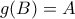 g(B)= A