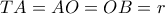 TA = AO = OB = r