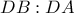 DB:DA