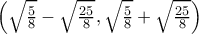 \left(\sqrt{\frac{5}{8}}-\sqrt{\frac{25}{8}}, \sqrt{\frac{5}{8}}+\sqrt{\frac{25}{8}} \right)