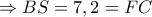 \Rightarrow BS=7,2=FC \Rightarrow BS=7,2=FC