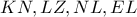 KN, LZ, NL, EL
