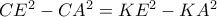 CE^2-CA^2=KE^2-KA^2 