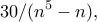 \displaystyle{30/(n^5-n),}