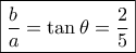 \boxed{\frac{b}{a}=\tan \theta  = \frac{2}{5}}}