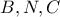 B, N, C
