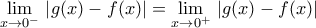 \underset{x\to {{0}^{-}}}{\mathop{\lim }}\,\left| g(x)-f(x) \right|=\underset{x\to {{0}^{+}}}{\mathop{\lim }}\,\left| g(x)-f(x) \right|