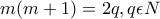 \displaystyle{m(m+1)=2q , q\epsilon N}