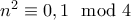 n^2\equiv 0,1 \mod 4