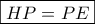 \boxed{HP = PE}