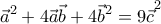\displaystyle{\vec{a}^2 +4\vec{a} \vec{b} +4\vec{b}^2 = 9\vec{c}}^2