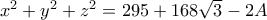 x^2+y^2+z^2=295+168\sqrt{3}-2A