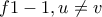 \displaystyle{f 1-1 ,u\ne v}