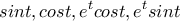 \displaystyle{sint ,cost,e^tcost,e^tsint}