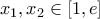 \displaystyle{x_1 ,x_2  \in [1,e]}