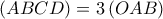 \left( {ABCD} \right) = 3\left( {OAB} \right)