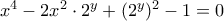 x^4-2x^2 \cdot 2^y+(2^y)^2-1=0