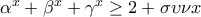 {{\alpha }^{x}}+{{\beta }^{x}}+{{\gamma }^{x}}\ge 2+\sigma \upsilon \nu x