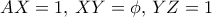 AX=1, \, XY=\phi, \, YZ=1