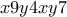 \displaystyle{x9y4xy7}