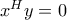 x^{H}y=0