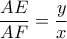 \dfrac{AE}{AF} = \dfrac{y}{x}