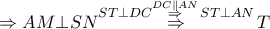 \Rightarrow AM\bot SN\overset{ST\bot DC\overset{DC\parallel AN}{\mathop{\Rightarrow }}\,ST\bot AN}{\mathop{\Rightarrow }}\,T