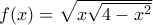 f(x)=\sqrt{x\sqrt{4-x^2}}