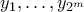 y_1,\ldots,y_{2^m}