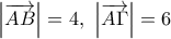 \left| \overrightarrow{AB} \right|=4,\,\,\left| \overrightarrow{A\Gamma } \right|=6