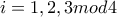 i=1,2,3mod4