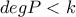 degP < k