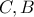C,B 