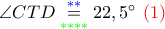 \angle CTD \underset{{\color{green} ****}}{\overset{{\color{blue}**}}{=}}22,5^\circ ~ \color{red} (1)
