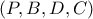 \left( P,B,D,C \right)