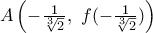 A\left( -\frac{1}{\sqrt[3]{2}},\,\,f(-\frac{1}{\sqrt[3]{2}}) \right)