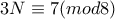 3N \equiv 7 (mod8)