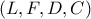 (L, F, D, C)