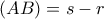 (AB)=s-r}
